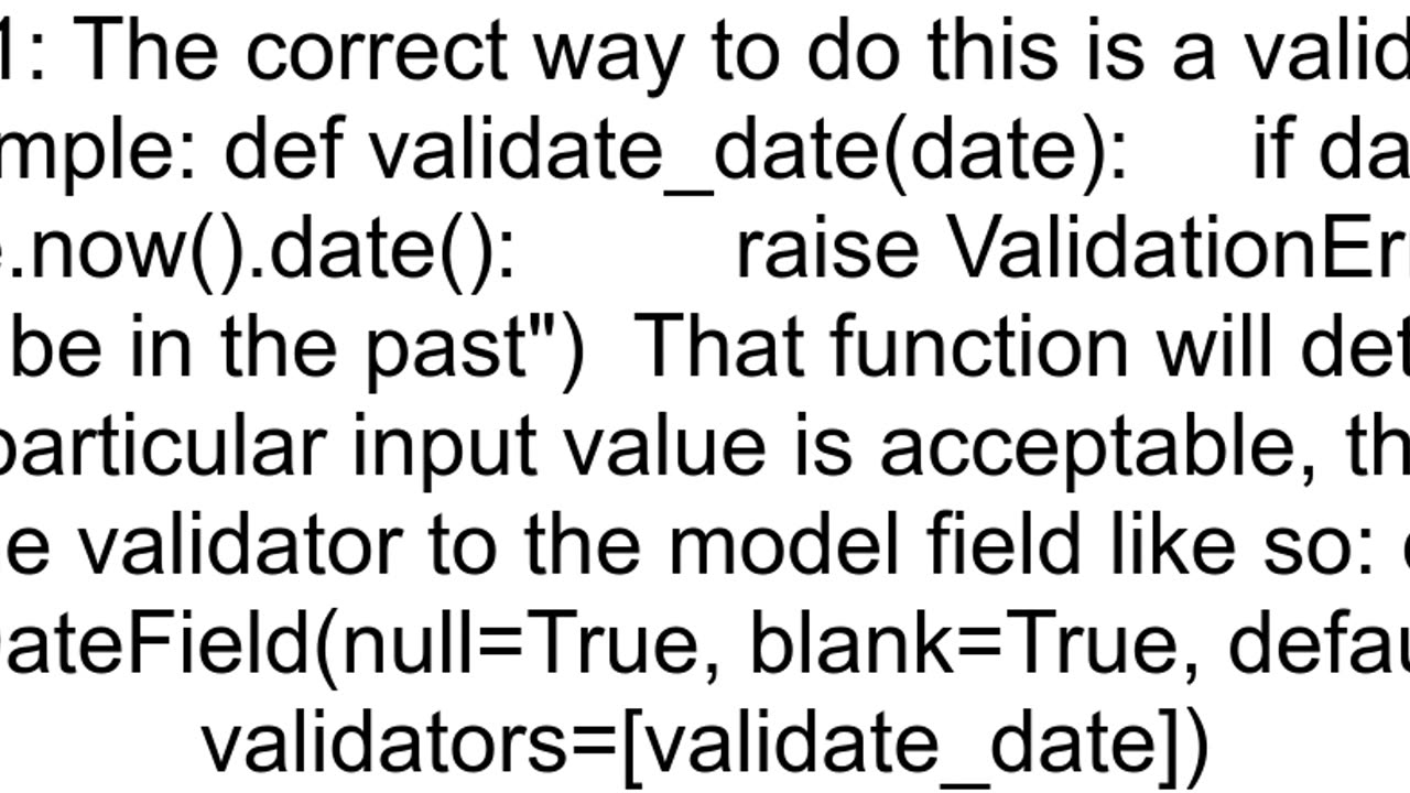 django modelsDateField prevent past