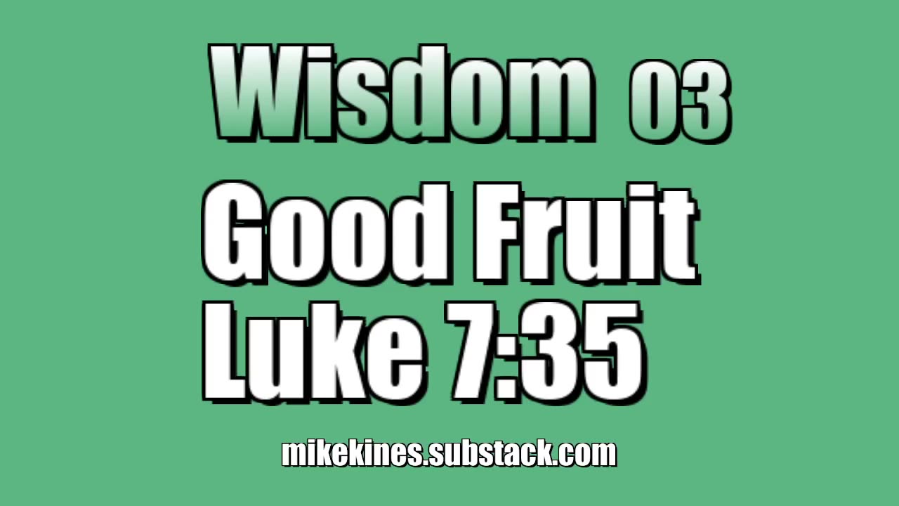 Wisdom 03: Good Fruit - Luke 7:35