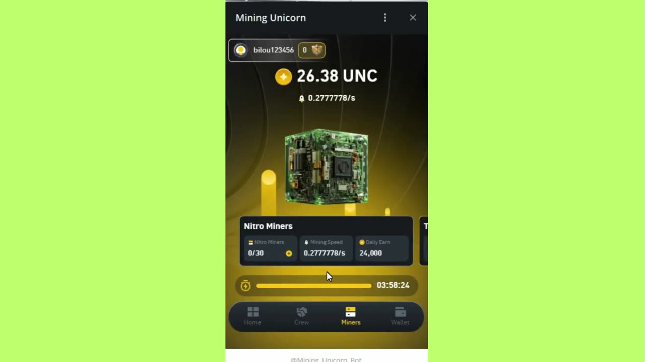 BIG MINING MINI APP BOT TELEGRAM UNICORN MINING