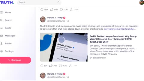 Donald J. Trump Truth Social Surfing Dec 27th