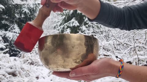 Woman Play Singing Bowl