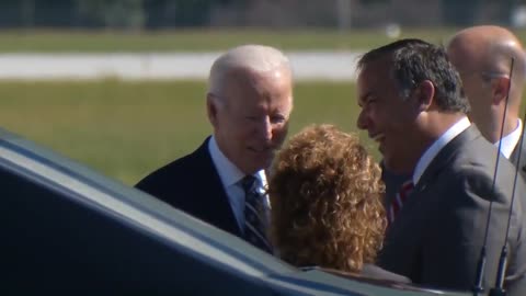 President Joe Biden arrives in Columbus