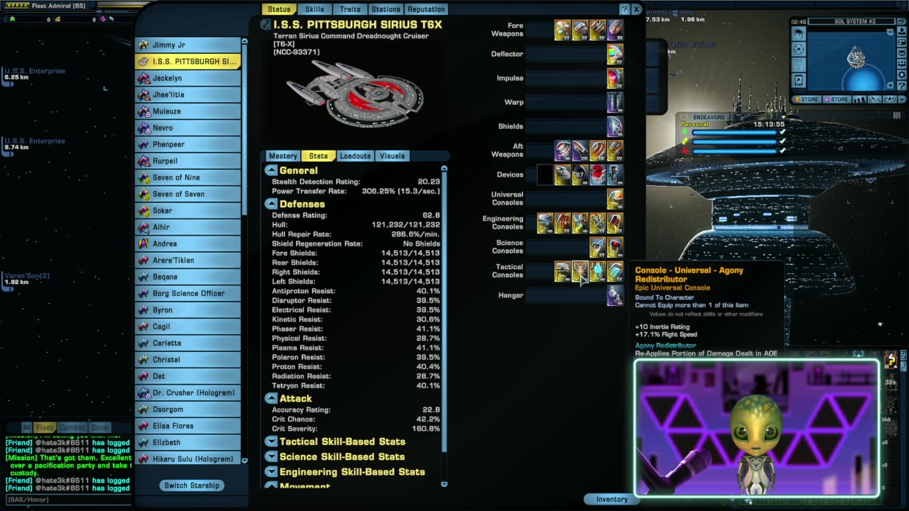 syfy88man Game Channel - STO - Terran Sirius Command Dreadnought Cruiser Build