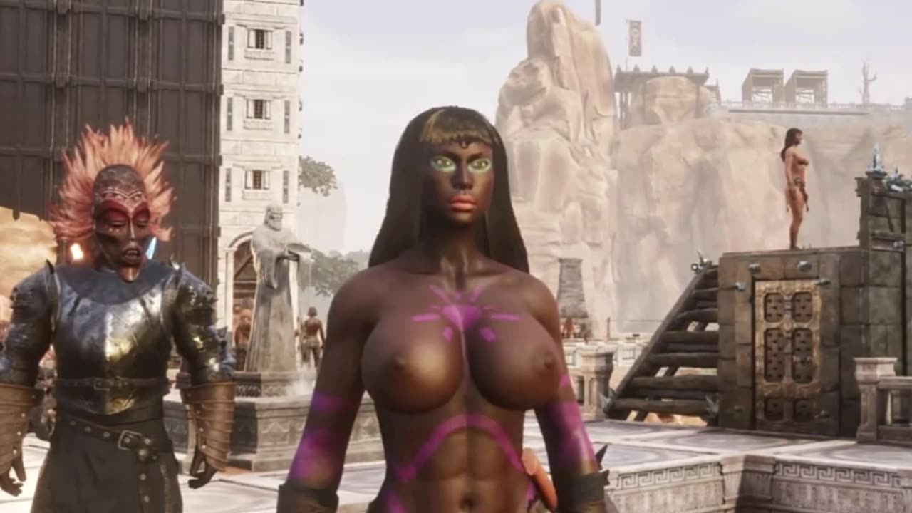 Conan Exiles Raiding Dafari camps cages busty Boobs Breast Expansion huge tits #conan exiles