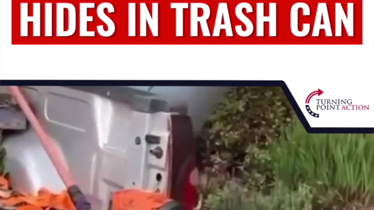 Crazy Masked Leftist Hides In Trash Can