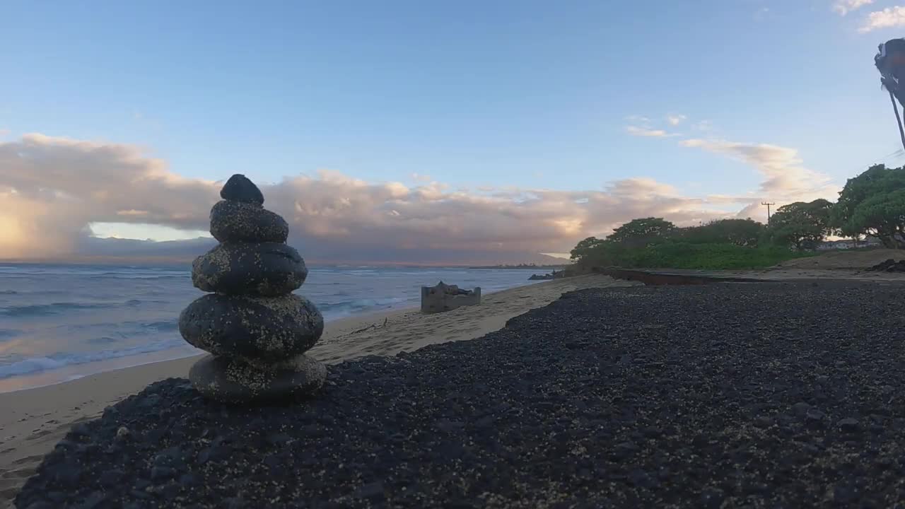 Relax and Decompress as the waves roll in at Waiehu, Maui aka Sandpiles