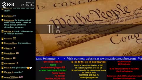 2022-01-20 07:00 EST - Patriots Soapbox AM: with LadyRWB , MykelJaye & DD