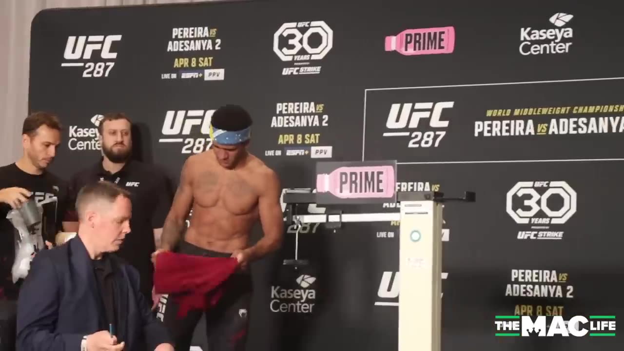 Ufc 287: Ceremonial weight - in