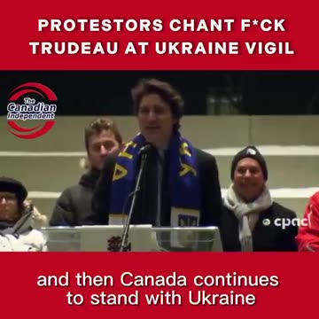 WEF traitor Justin Trudeau receives some "F#CK TRUDEAU!" chants at the Ukraine vigil.