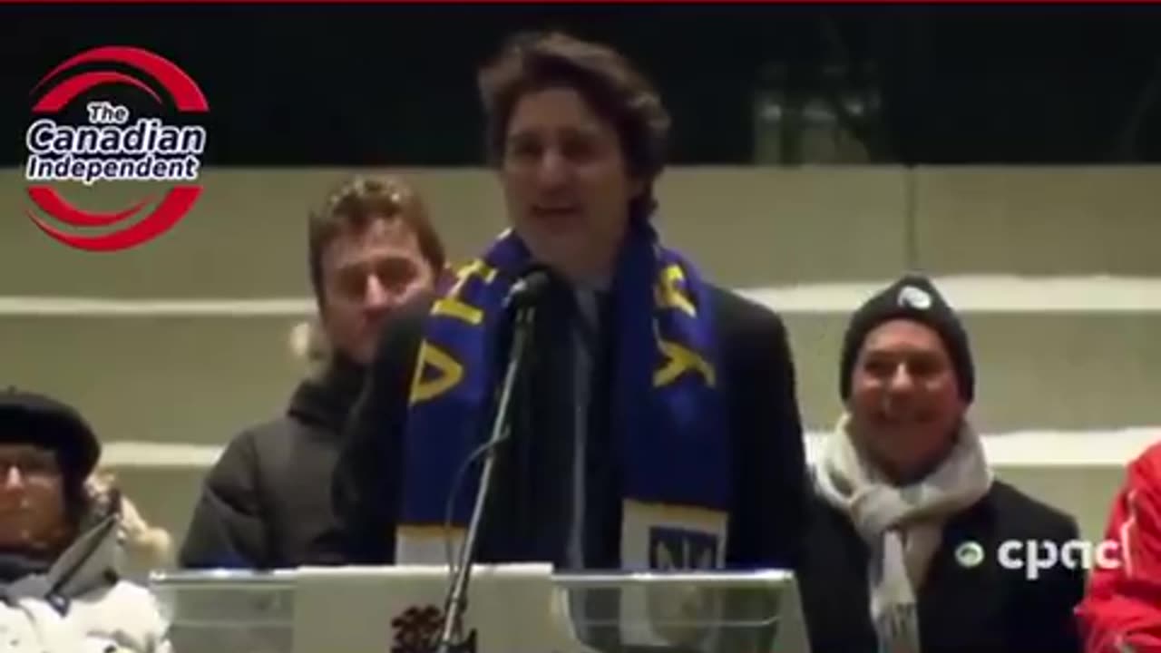 WEF traitor Justin Trudeau receives some "F#CK TRUDEAU!" chants at the Ukraine vigil.