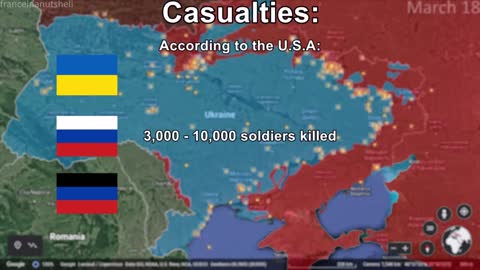 Russo-Ukrainian War March 18 Mapped using Google Earth