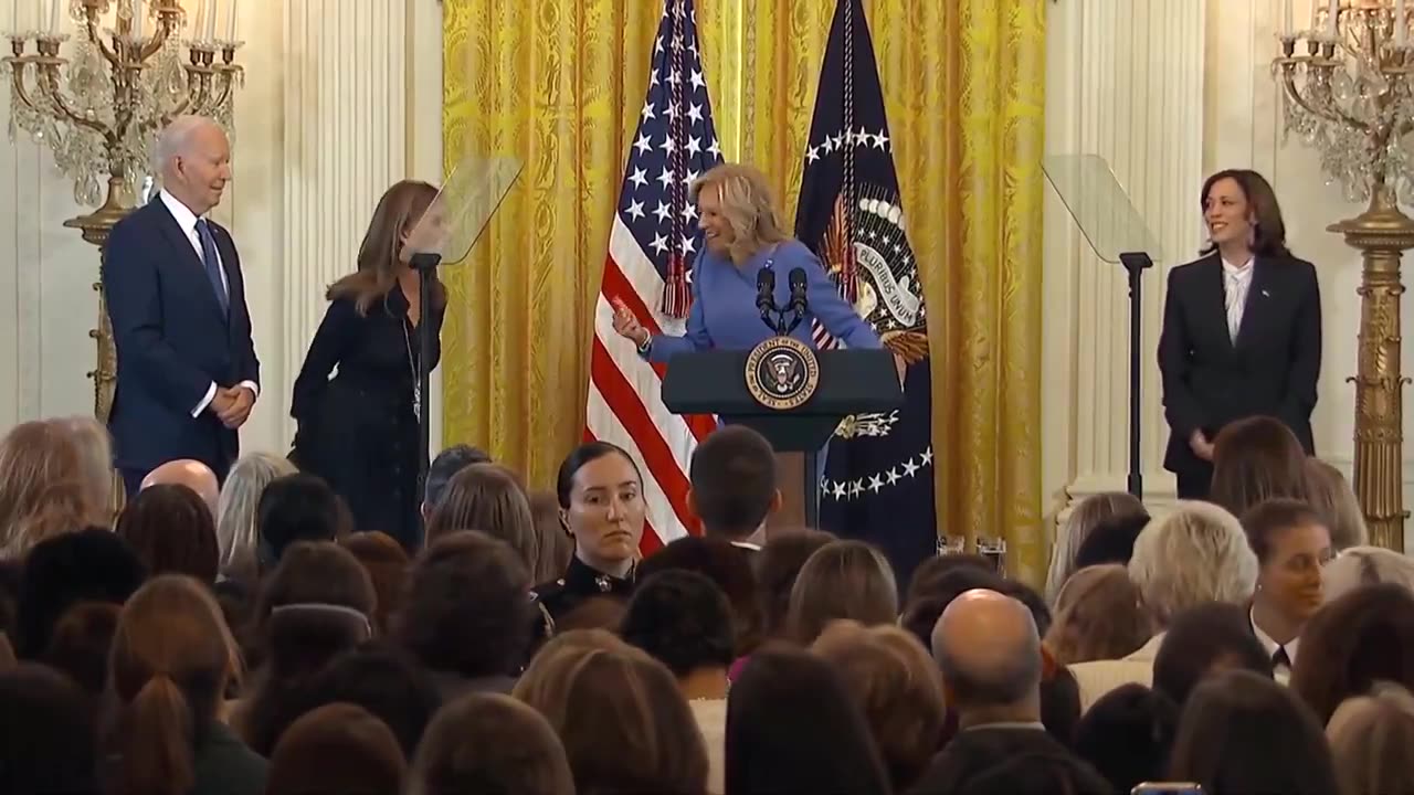 Joe And Jill Gaffe-Fest At White House Event, She Tries To Direct Joe Off Stage But It Goes South