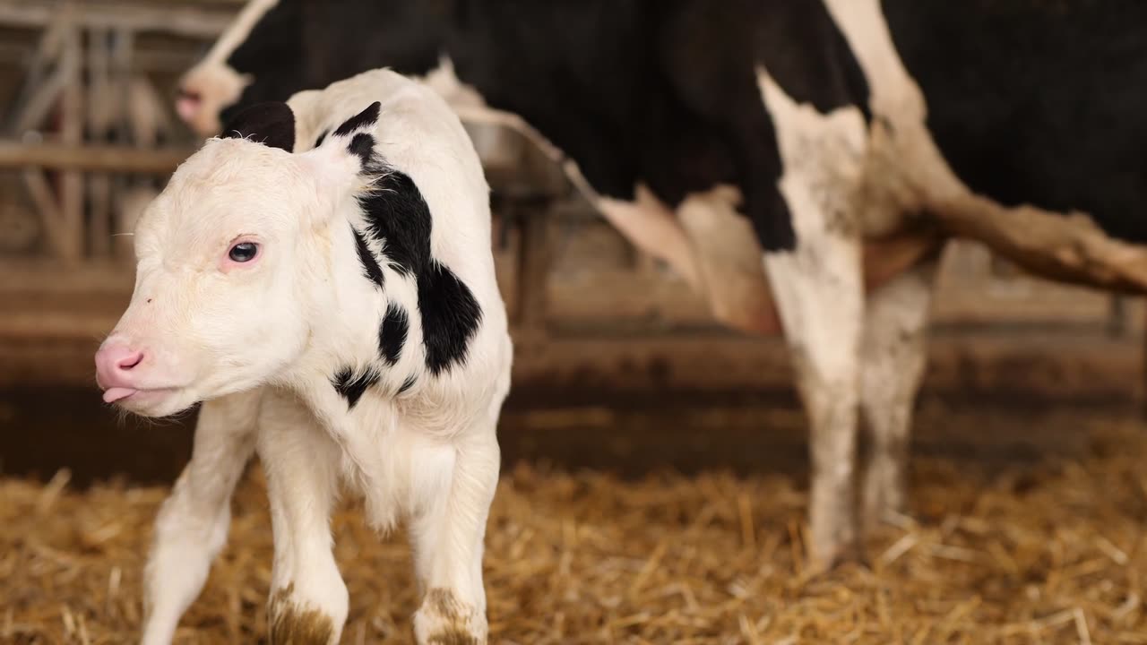 Baby cow and mother