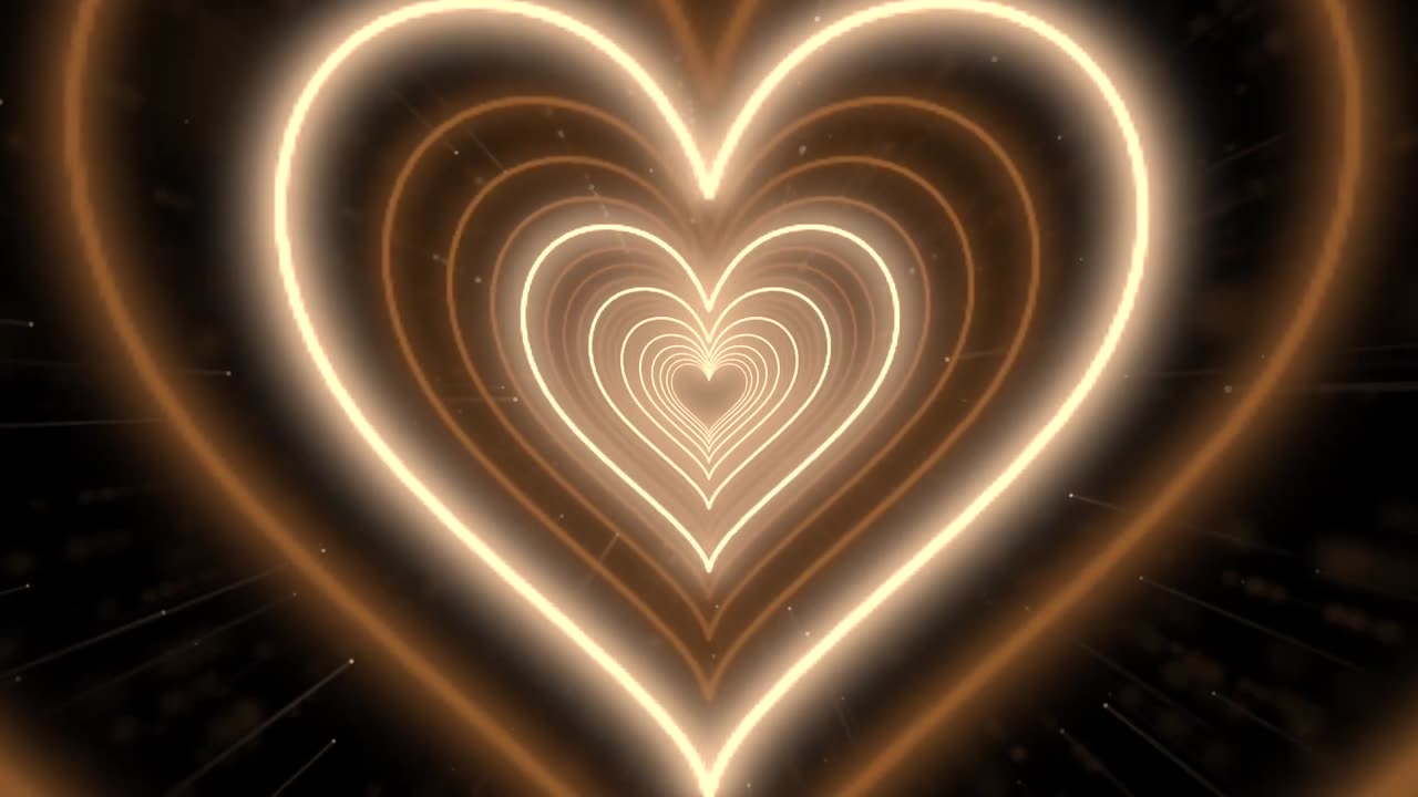 781. Bg Animation🤎Brown Heart Background Neon Lights Background Effect Heart