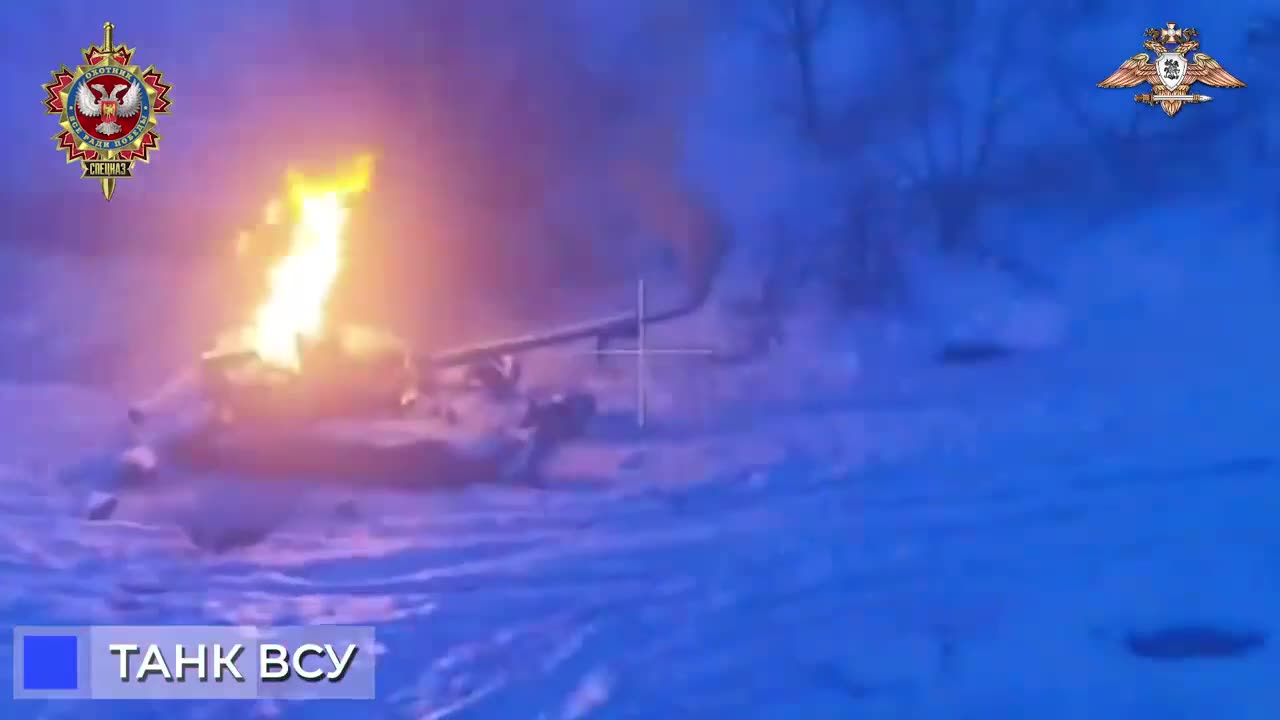 A drone operator threw a VOG into the open hatch of a Ukrainian tank.