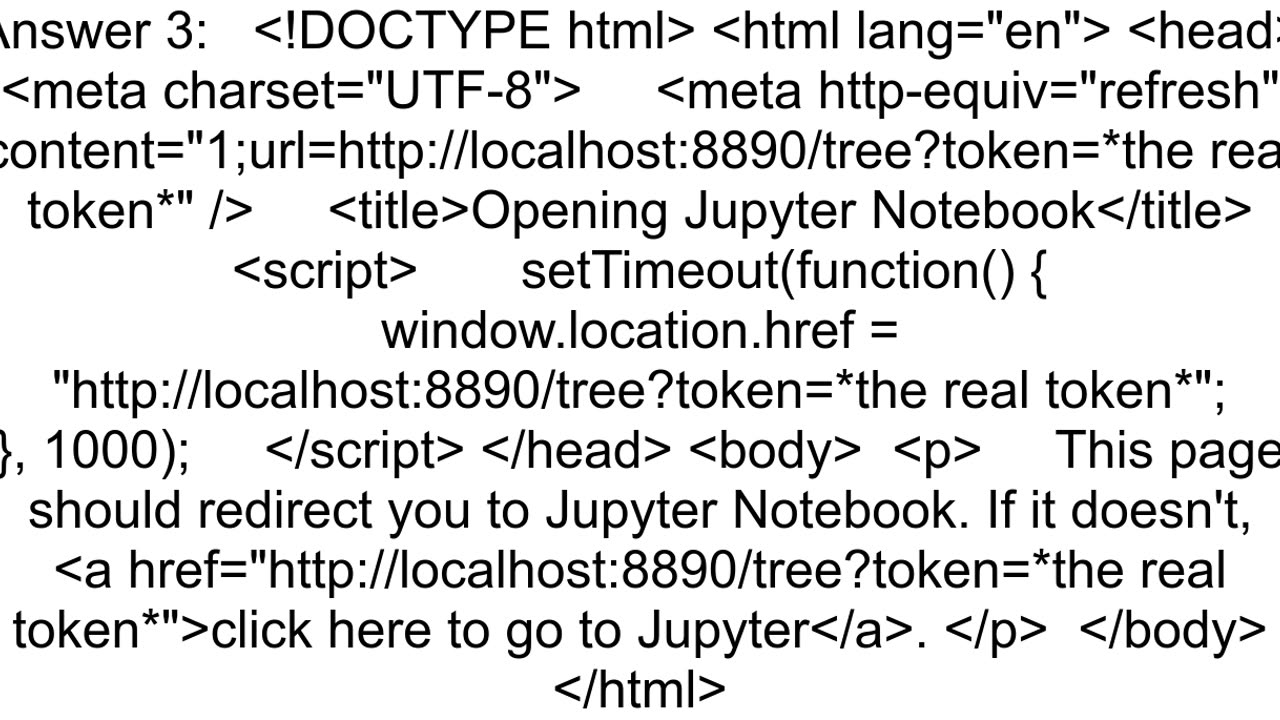 jupyter notebook displaying a html code and not opening in the broswer