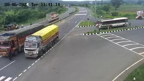 Truck Vs Bus Accident