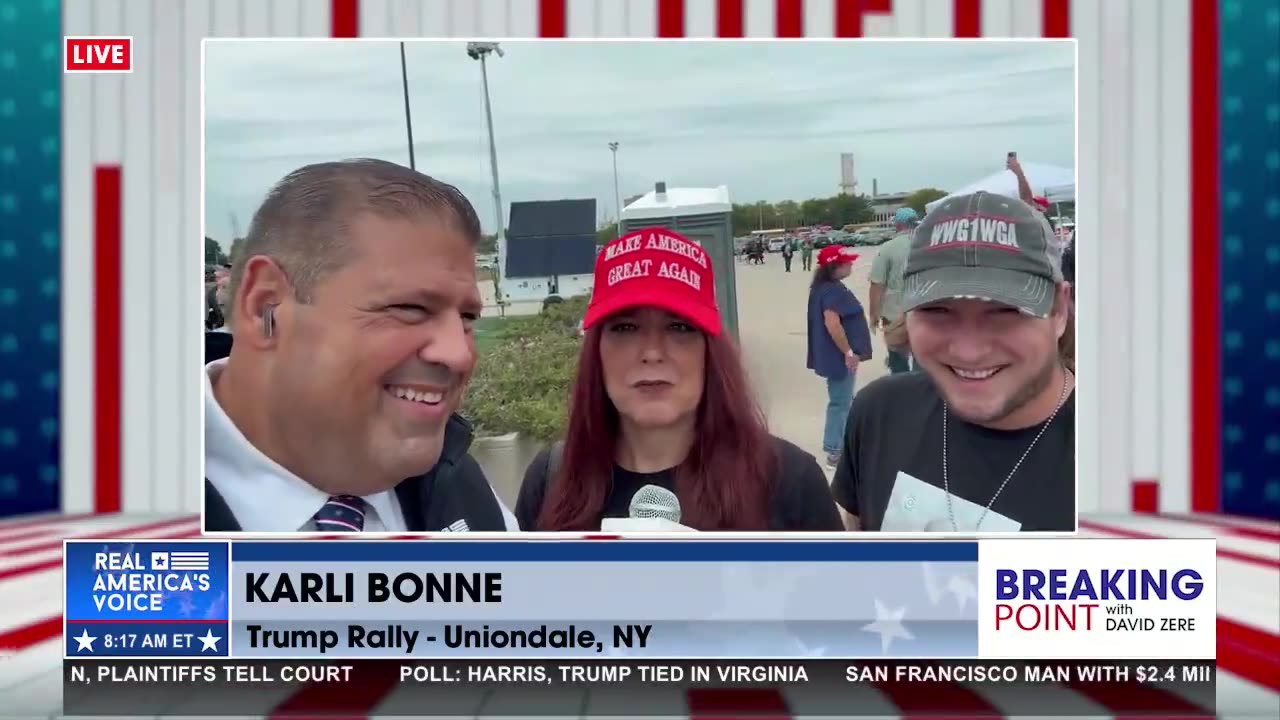 DAVE ZERE TALKS WITH KARLI BONNE' AT TRUMP RALLY