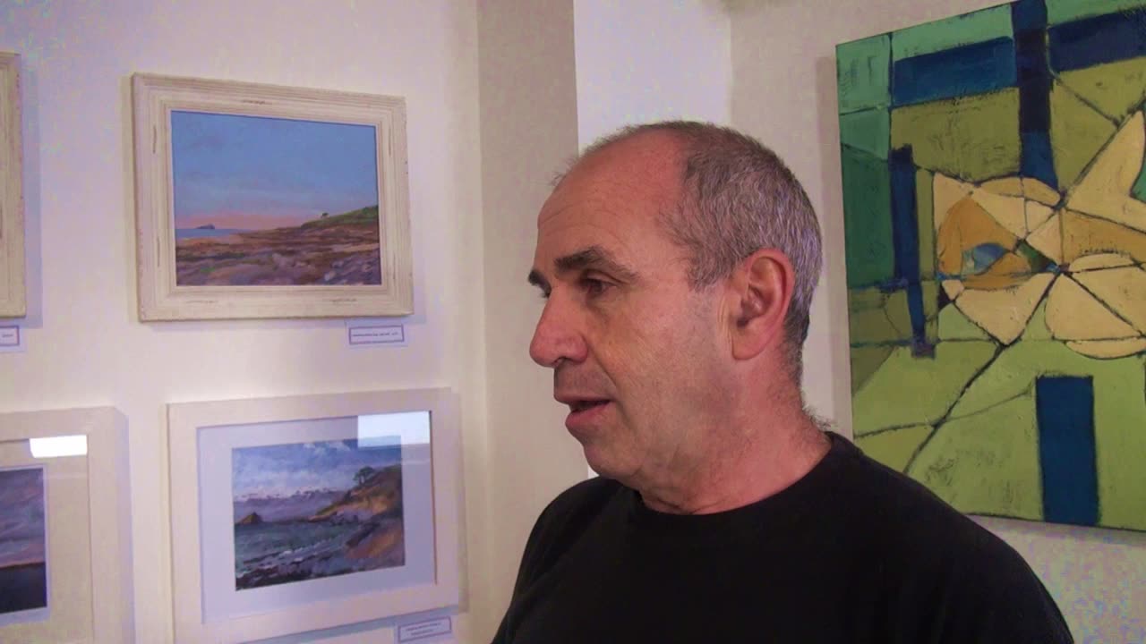 David Crocker Musician and artist. Gallery on the Hoe Atlantic Ocean City 16th November 2014