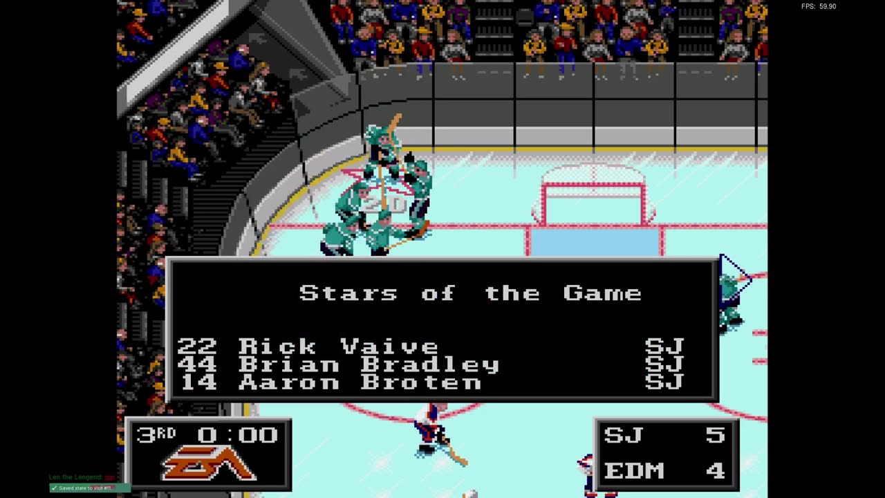 NHL '94 Franchise Mode 1991 Regular Season G13 - Len the Lengend (SJ) at Stantonator (EDM)