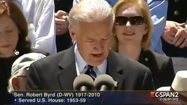 JOE BIDEN GIVES THE EULOGY FOR ROBERT BYRD US SENATOR MEMBER THE KU KLUX KLAN