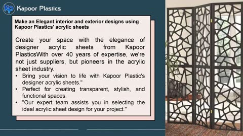 Discover the excellence with Kapoor Plastics, the best distributor of acrylic sheets