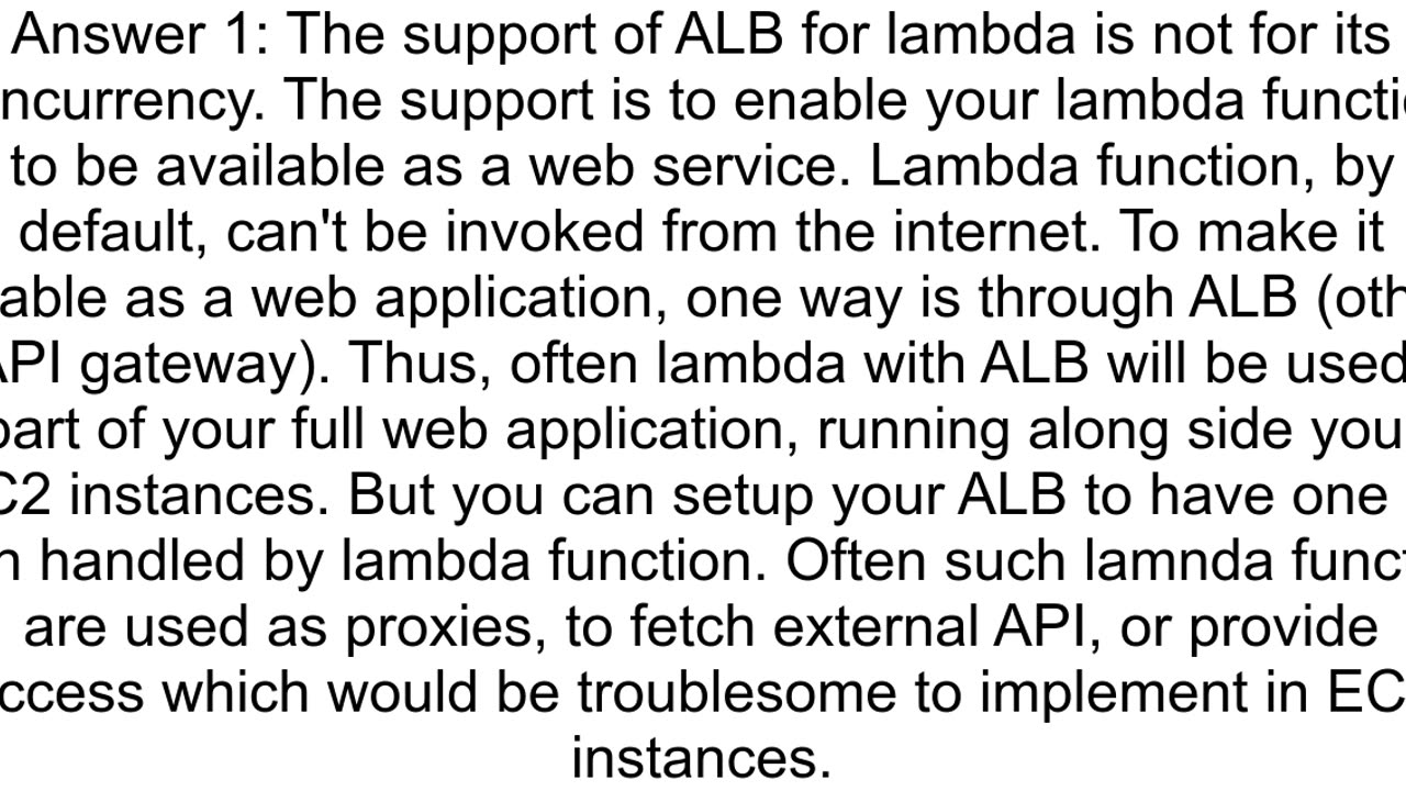 AWS why application load balance to target group of Lambda