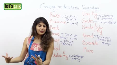 Giving cooking instruction in English - vocubulary and pharases