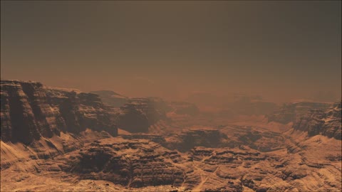 Flying over the mountains on Mars
