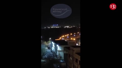 Sevastopol city port of Crimea was attacked by drones at night