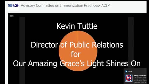 Kevin Tuttle PR Director of Amazing Grace Foundation Gives Input FDA Hearing