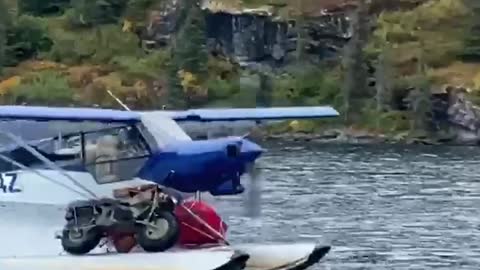 Super Cub taking off with Rokon