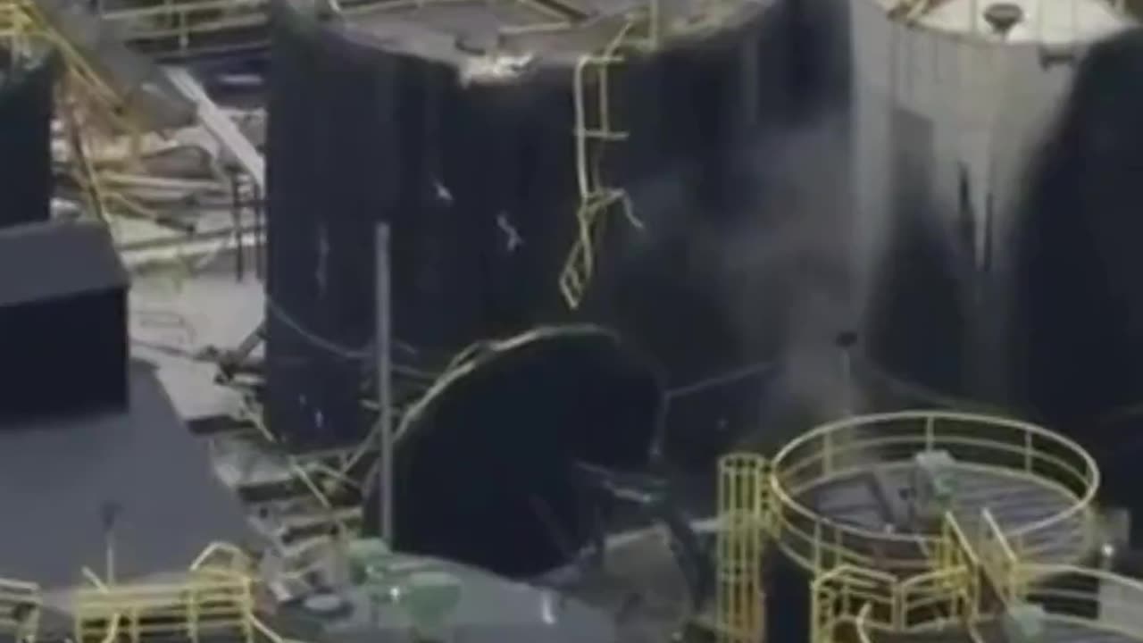 Oil refinery exploded.