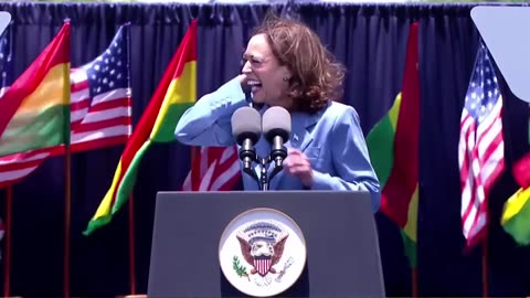 Kamala Harris takes the stage in Ghana by laughing hysterically