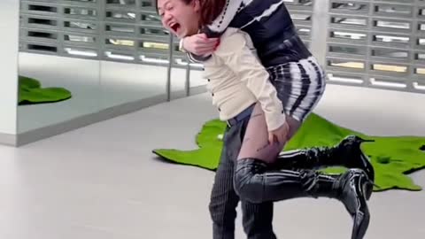 Funny video with tall girl short man