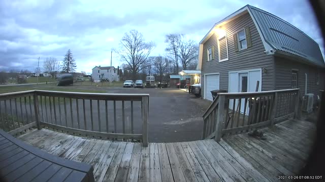 Box Garage Flies off and Rolls on the Ground Due to Strong Winds Blowing During Storm