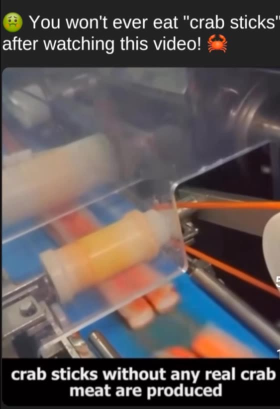 You won't ever eat "crab sticks' after watching this video!