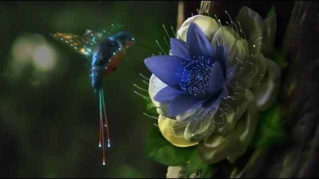 Hummingbird with flowers 🌸 animated nature 30 sec whatsapp status