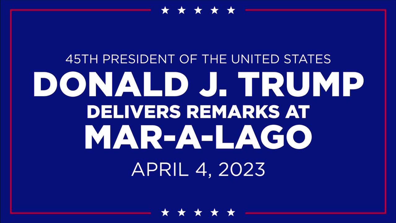 4/4/23 President Donald Trump to deliver remarks live at 8:15pm est Link for viewing below ❤️✝️🇺🇸