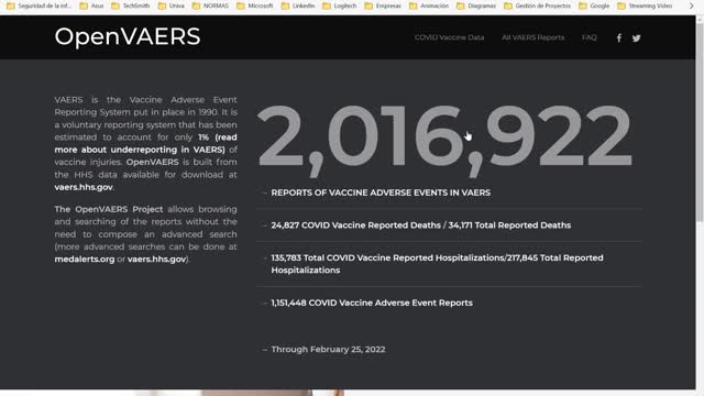 Reporte de efectos adversos al 25 de febrero