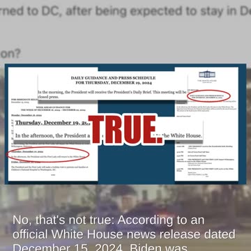 Fact Check: Biden Did NOT Cut Short Christmas Visit To Delaware