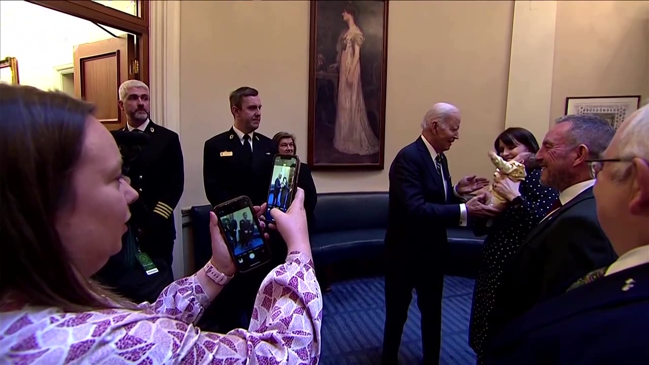 Video shows Joe Biden kissing senator's baby in Ireland