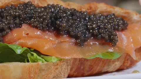 Indulging in the Most Luxurious Breakfast Sandwich with Caviar