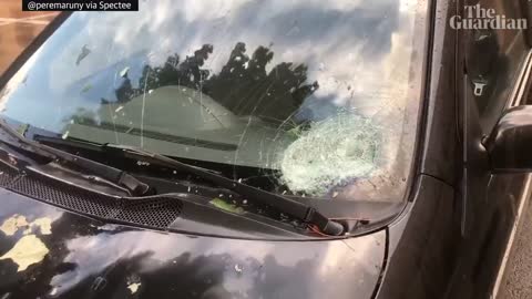 North-eastern Spain hit by barrage of large hailstones