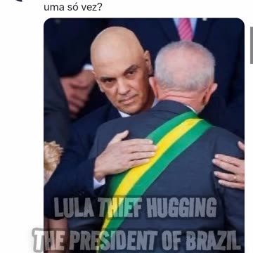 Lula thief hugging the president of Brazil