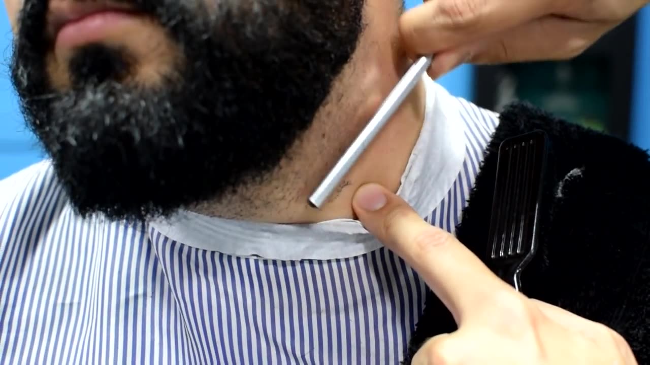 Real Barber shop ASMR - Head massage , Shaving , Straight Razor , Water sounds