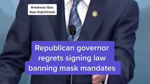 Republican governor regrets signing law banning mask mandates