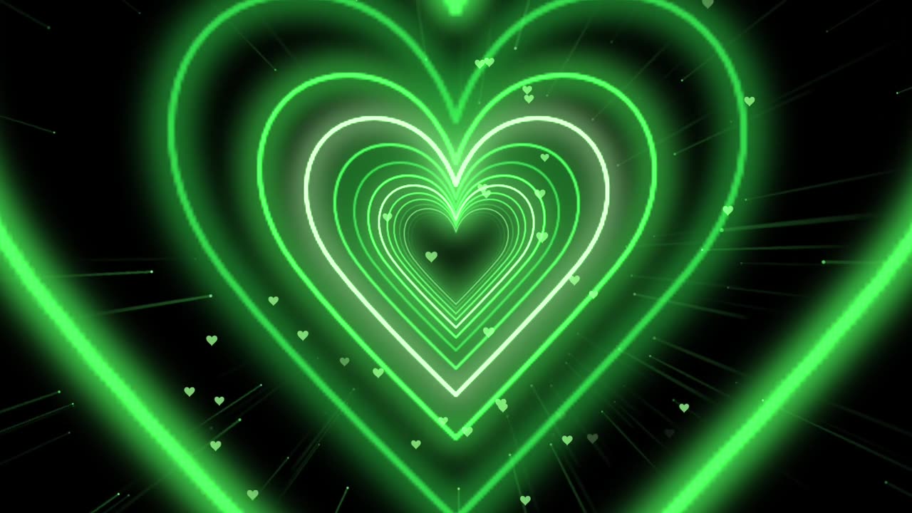 988. Heart Tunnel Animation Video💖💜💙💚Color Changing Heart