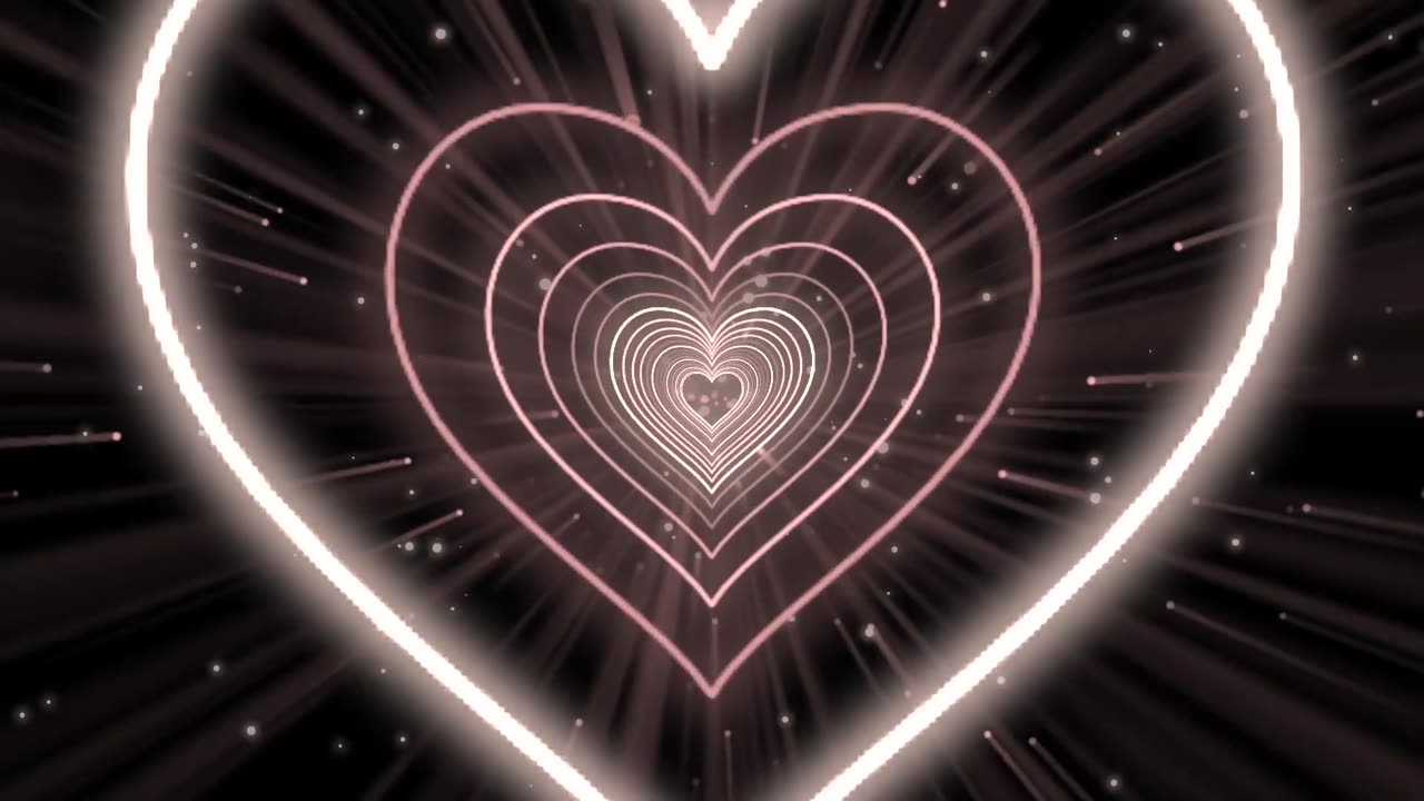 422. Heart Tunnel🤎Brown Heart Background Neon Heart Heart