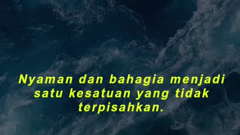 Nyaman dan bahagia menjadi satu kesatuan yang tidak terpisahkan.